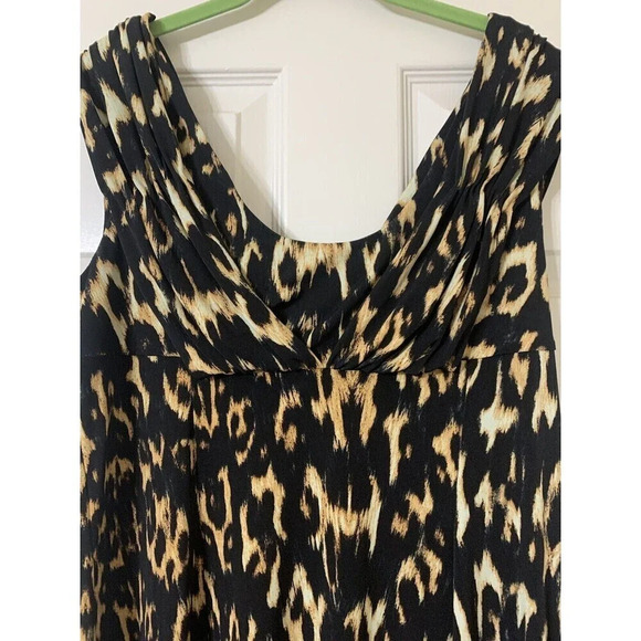 Calvin Klein Empire Waist Cheetah Print Dress Size 14 Flirty And Lightweight - Picture 2 of 7